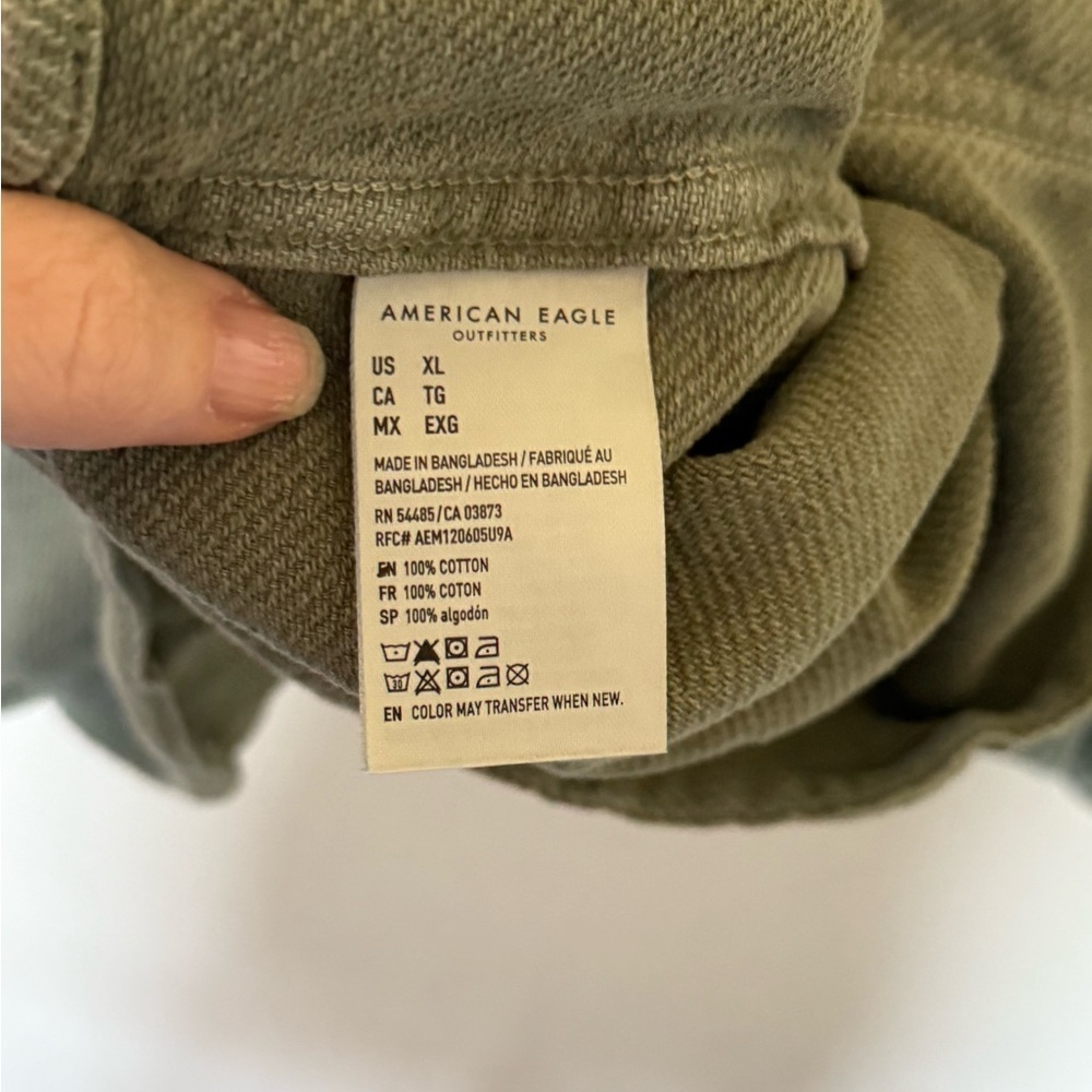 American Eagle Textured Solid Flannel Shirt, Size XL - Picture 4 of 8
